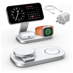 3 in 1 Wireless Charging Station White